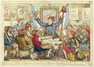 Modern Reformers in Council, published July 3, 1818, Isaac Robert Cruikshank (English, 1789-1856),