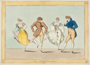 La Trenis Contredanse, n.d., Unknown Artist, French, 19th century, France, Hand-colored etching,