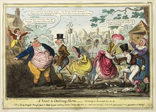 A Visit to Cockney Farm, published May 25, 1819, George Cruikshank (English, 1792-1878), after