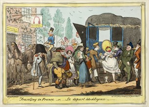 Traveling in France, published October 19, 1818, George Cruikshank (English, 1792-1878), published