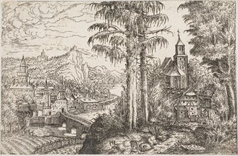 Landscape with a Church, 1553, Hanns Lautensack, German, 1524-1560/66, Germany, Etching printed on