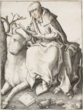 Saint Luke, c. 1508, Lucas van Leyden, Netherlandish, c. 1494-1533, Netherlands, Engraving in black