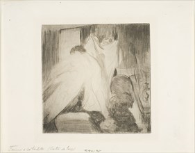 Leaving the Bath, 1879–80, Edgar Degas, French, 1834-1917, France, Drypoint and aquatint on ivory