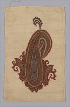 Fragment (From a Shawl), c. 1835, India, India, Wool, twill tapestry, 41.2 x 26.7 cm (16 1/4 x 10