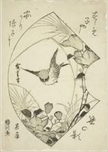 Autumn Flower and Sparrow, c. 1835, Utagawa Hiroshige ?? ??, Japanese, 1797-1858, Publisher: