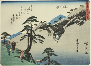 Sakanoshita: View of Mount Fudesute (Sakanoshita, Fudesuteyama no zu), from the series Fifty-three