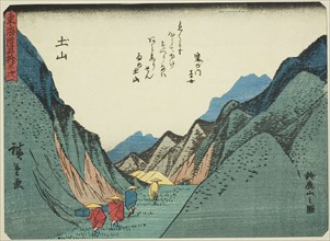 Tsuchiyama: View of Suzuka Mountains (Tsuchiyama, Suzukayama no zu), from the series Fifty-three