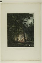 View By Moonlight, Near Fayetteville, plate three of the second number of Picturesque Views of