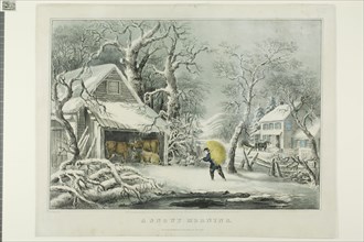 A Snowy Morning, 1864, Fanny F. Palmer (American, born England, 1812-1876), published by Currier