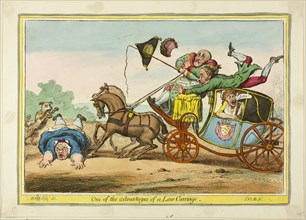 One of the Advantages of a Low Carriage, published June 1, 1801, James Gillray (English,