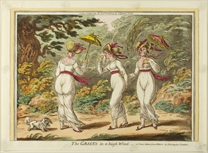 The Graces in a High Wind, published May 26, 1810, James Gillray (English, 1756-1815), published by