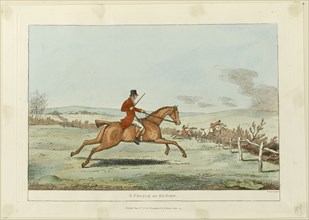 Charging an Ox-fence, plate three from Indispensable Accomplishments, published June 24, 1811, Sir