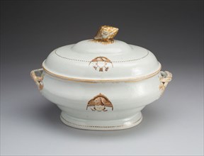 Soup Tureen with Cover, 1700/1800, China, Chinese, made for the American market, China, Porcelain