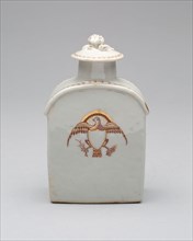 Tea Caddy with Cover, c. 1795, China, Chinese, made for the American market, China, Porcelain, 14.3
