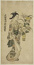 Young Girl Carrying a Flower Arrangement, first half of 18th century, Nishikawa Sukenobu, Japanese,