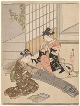 Descending Geese of the Koto Bridges (Kotoji no rakugan), from the series Eight Views of the Parlor