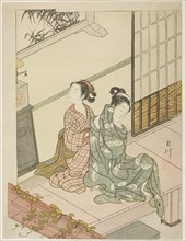 The Evening Bell of the Clock (Tokei no bansho), from the series Eight Views of the Parlor (Zashiki
