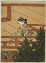Young Woman Seated on the Balcony of Kiyomizu Temple, c. 1766, Suzuki Harunobu ?? ??, Japanese,