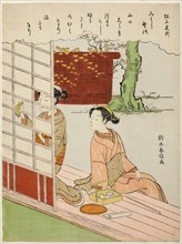 Poem by Sakanoue no Korenori, from an untitled series of Thirty-Six Immortal Poets, c. 1767/68,