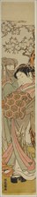 Courtesan Walking with Veiled Man under Cherry Tree, c. 1772, Isoda Koryusai, Japanese, 1735-1790,