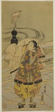 Ushiwaka-maru on the Gojo Bridge, reprint of c. 1769 design, Ippitsusai Buncho, Japanese, active c.
