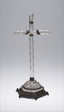 Cross, 19th century, Possibly France, France, Glass or crystal with metal mounts, 43.8 × 20 × 18.7