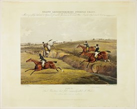 Dick Christian’s Last Fall, from Grand Leicestershire Steeplechase, published 1830, Charles Bentley
