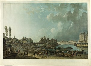 Port de St. Paul, Paris, 1783, Charles-Melchior Descourtis (French, 1753-1820), after Pierre