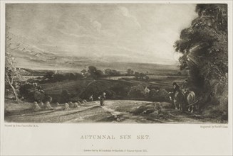Autumnal Sun Set, 1831, David Lucas (English, 1802-1881), after John Constable (English,