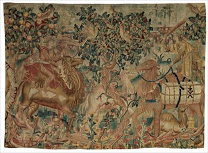 Camel Riders, presumably from a Wild Man series, 1475/1510, Franco-Flemish, Flanders, Wool, slit