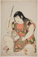 Boy as Hotei, from an untitled series of children as the Seven Gods of Good Fortune, 1780s, Kitao