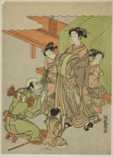 Begging for Alms, c. 1771, Isoda Koryusai, Japanese, 1735-1790, Japan, Color woodblock print,