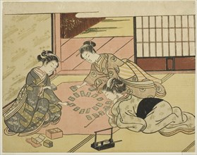 Young Women Playing Poem Cards, c. 1766/67, Suzuki Harunobu ?? ??, Japanese, 1725 (?)-1770, Japan,