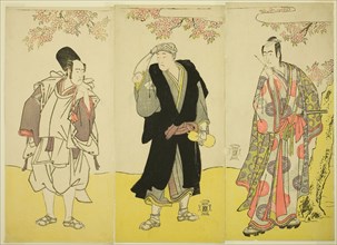 The Actors Sawamura Sojuro III as Kusunoki Tatewaki Masatsura (right), Onoe Matsusuke I as the Monk