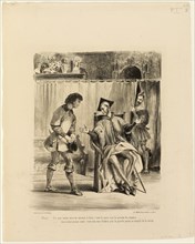 Mephistopheles Receiving the Student, 1828, Eugène Delacroix, French, 1798-1863, France, Lithograph