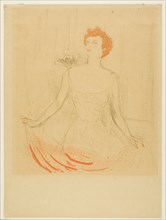 Emma Calvé, 1898, Henri de Toulouse-Lautrec, French, 1864-1901, France, Color lithograph on tan