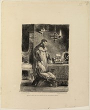 Faust in His Study, 1828, Eugène Delacroix, French, 1798-1863, France, Lithograph in black on ivory