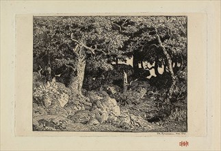 Rock Oaks, 1861, Théodore Rousseau (French, 1812-1867), printed by Auguste Delâtre (French,
