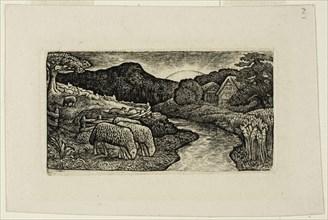 The Sheep of this Pasture, n.d., Edward Calvert, English, 1799-1883, England, Engraving on paper,