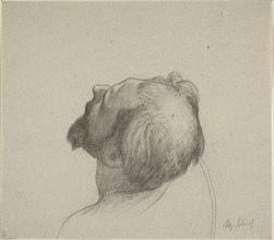 Study of Man’s Upturned Head, c. 1878, Alexandre Cabanel, French, 1823-1889, France, Black and red