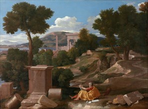 Landscape with Saint John on Patmos, 1640, Nicolas Poussin, French, 1594–1665, France, Oil on