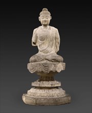 Buddha, Tang dynasty (A.D. 618–907), c. 725/50, China, Limestone with traces of polychromy, H. 219
