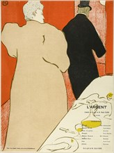 Program for L’Argent, 1895, Henri de Toulouse-Lautrec, French, 1864-1901, France, Color lithograph