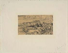 Cathedral and Village on a Lake, n.d., Rodolphe Bresdin, French, 1825-1885, France, Pen and black