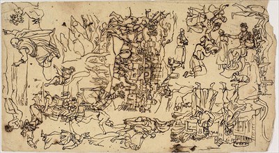 Biblical Scenes, n.d., Rodolphe Bresdin, French, 1825-1885, France, Pen and brown ink, on cream