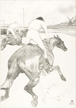 The Jockey, 1899, Henri de Toulouse-Lautrec, French, 1864-1901, France, Lithograph on grayish-ivory