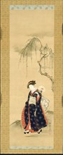 Beauty Beneath a Willow Tree, Edo period, c. 1780, Isoda Koryusai, Japanese, 1735-1790, Japan,