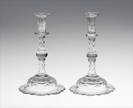Two Taper Sticks, 18th century, England, Glass, H. 15.9 cm (6 1/4 in.)