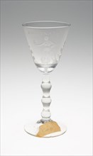 Wine Glass, c. 1725/50, England or Netherlands (glass), Netherlands (engraved), Netherlands, Glass,