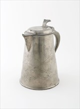 Covered Flagon with Spout, 1820, Sweden, Sweden, Pewter, 20.3 x 13.3 x 17.2 cm (8 x 5 1/4 x 6 3/4